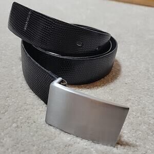 EXPRESS Black Leather Lizard Skin Embossed Men's Dress Belt Size 36